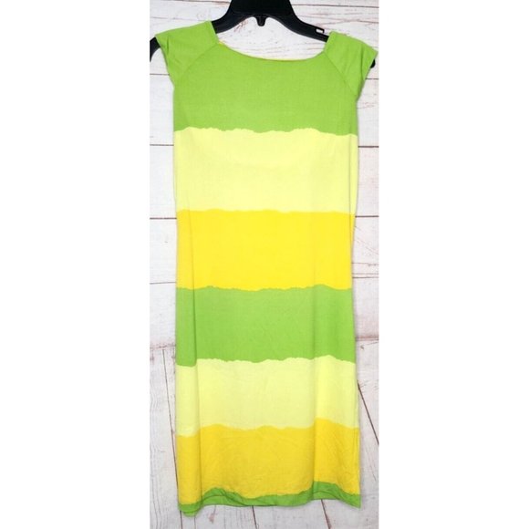 Rare Club Style Size 6 Yellow Green Multicolored Poly/Spandex Summer Nightgown - Picture 7 of 12